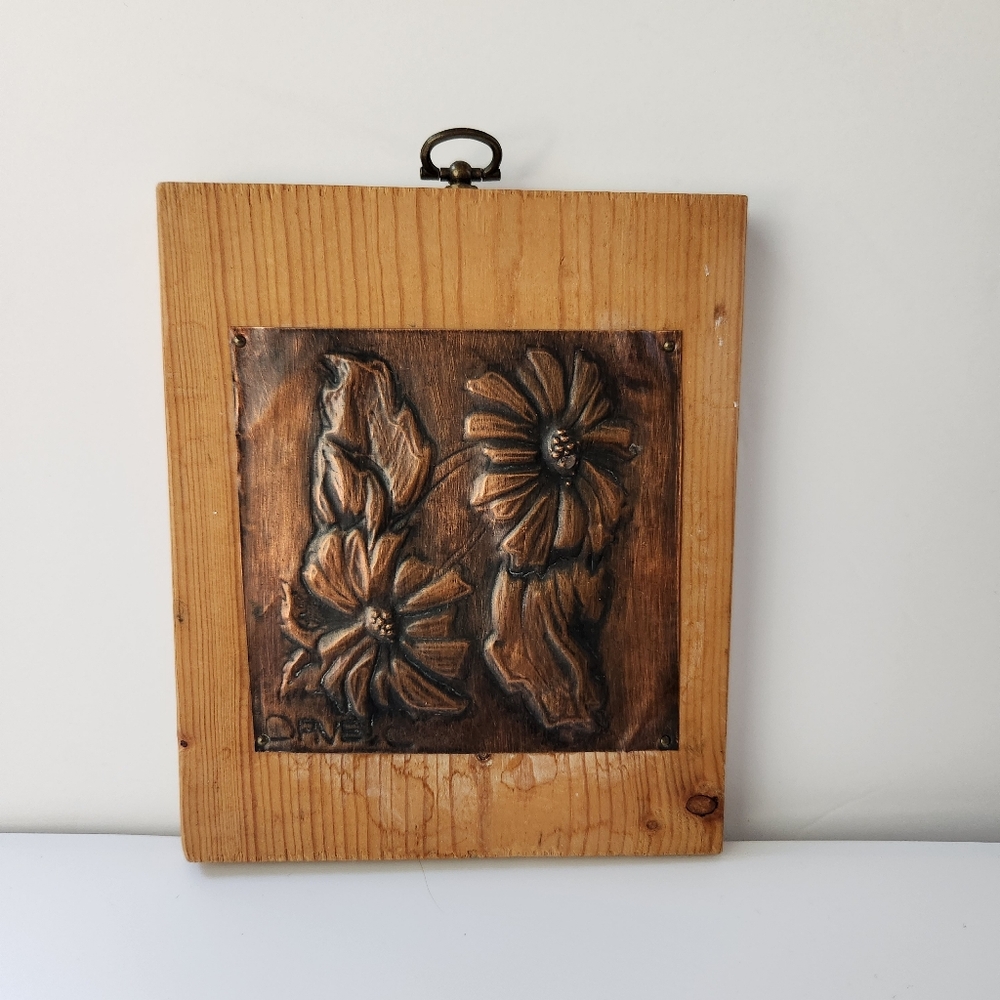 Copper Embossed Plaque, Botanical Art